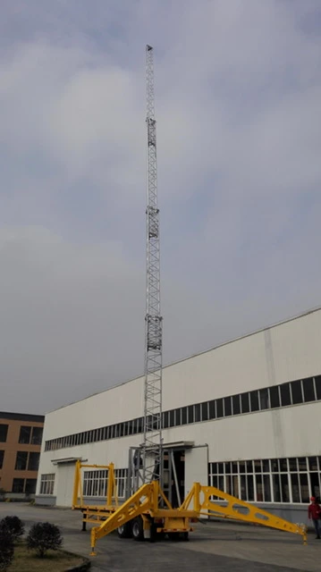 Celulă COW pe roți pe remorcă grea turn de comunicații catarg telescopic